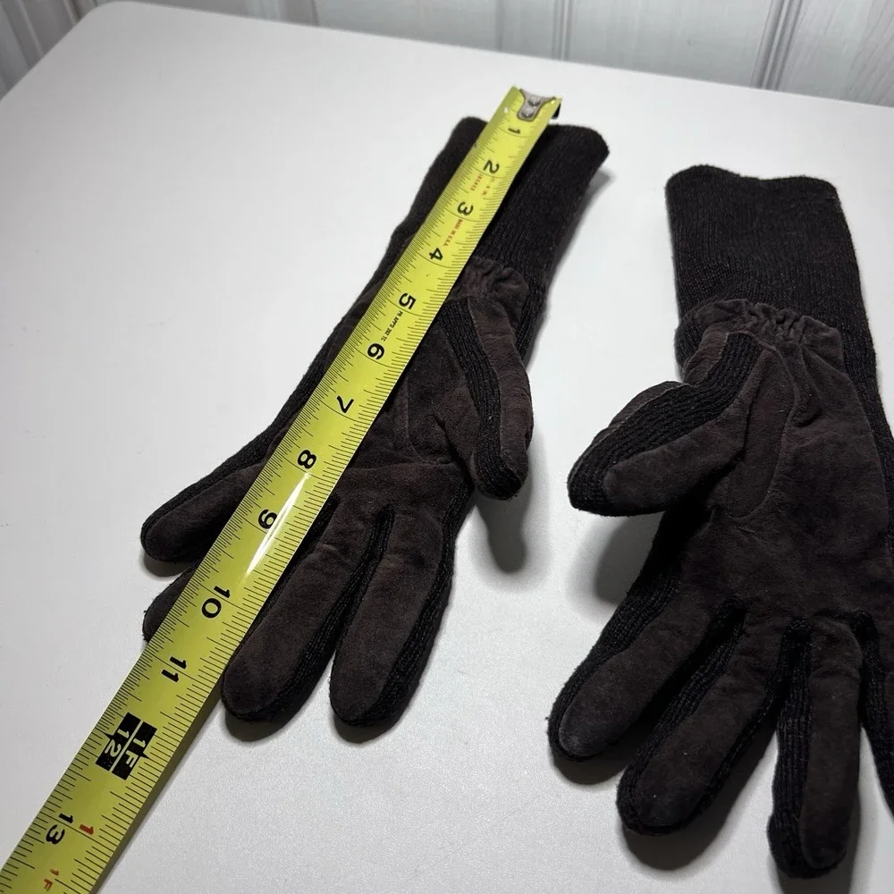 Vintage Brown‎ Suede Leather Gloves-One Size